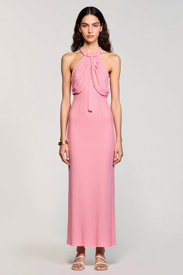 Robe fourreau rose dos nu